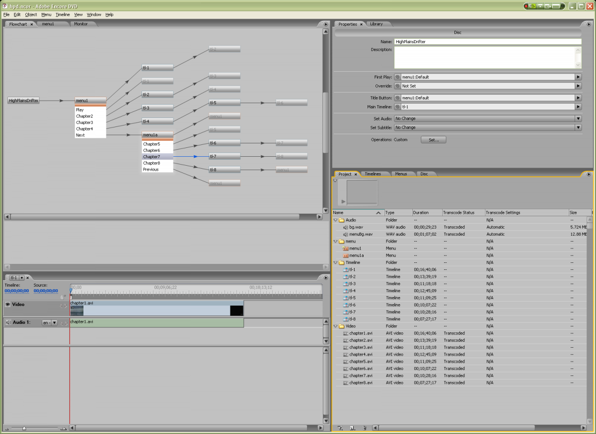 aHigh Plains Drifter DVD Menu in Adobe Encore