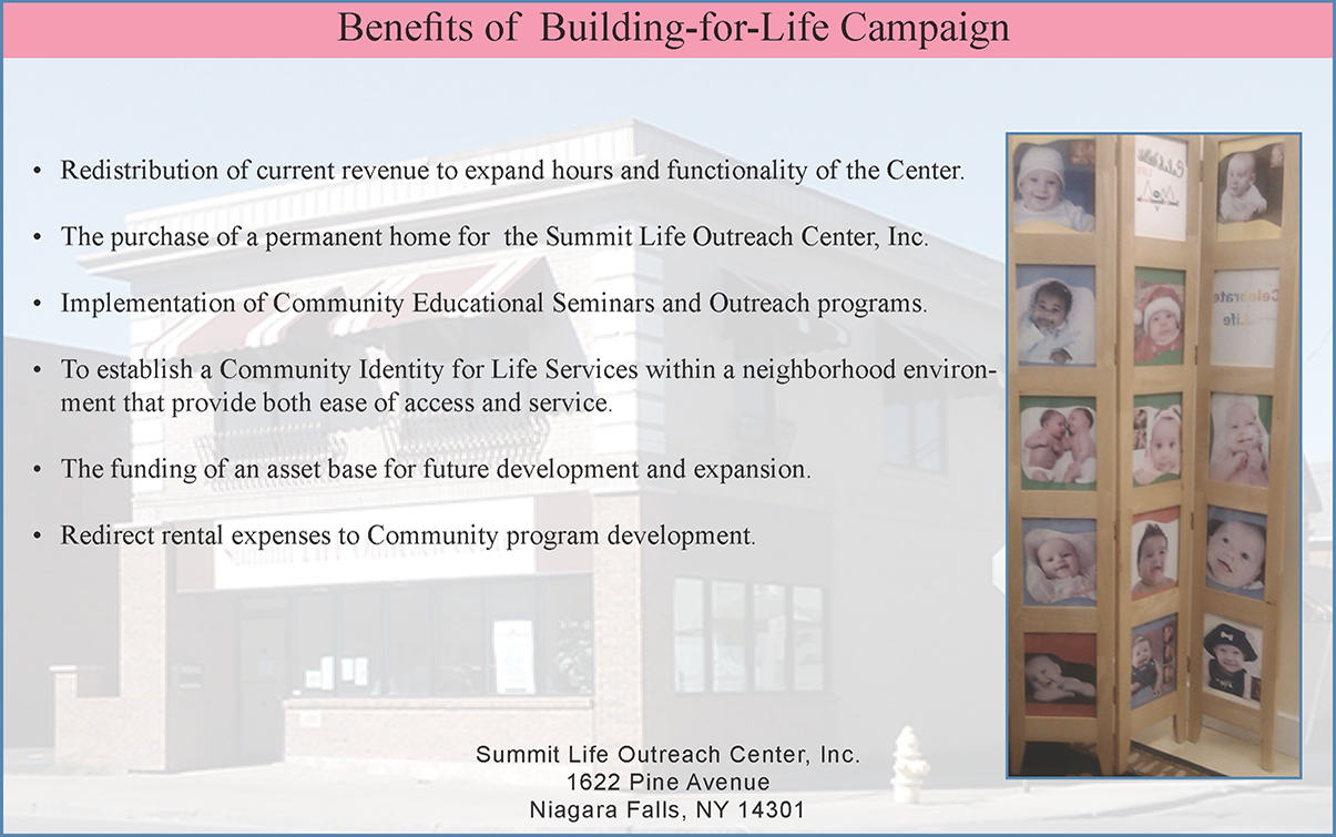 Summit Life Outreach Centers Building for Life Campaign front back page